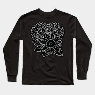 Simple Sunflowers - Black Long Sleeve T-Shirt